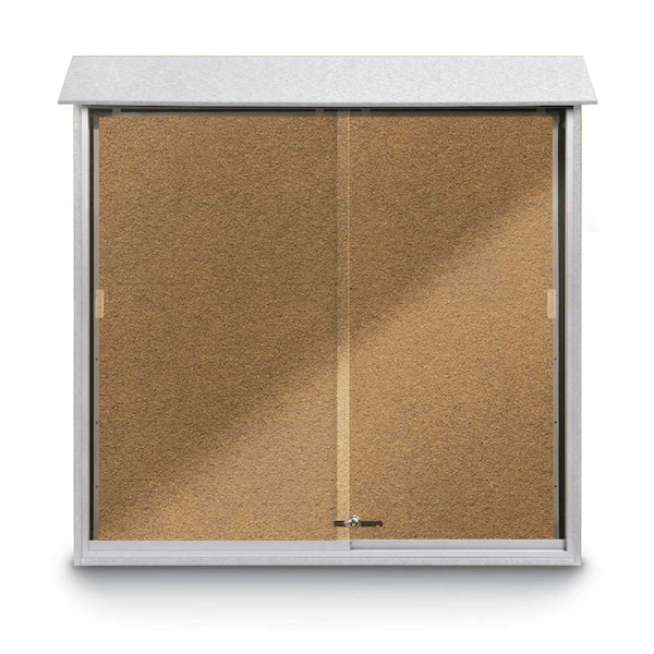 Outdoor Enclosed Combo Board, 72"x36", Bronze Frame/Burgundy & Cork